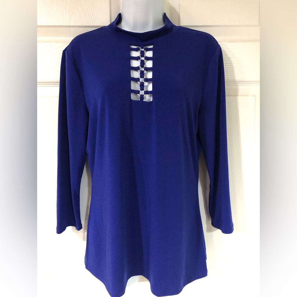 Blue Violet stretch shirt with Cut-outs size Large